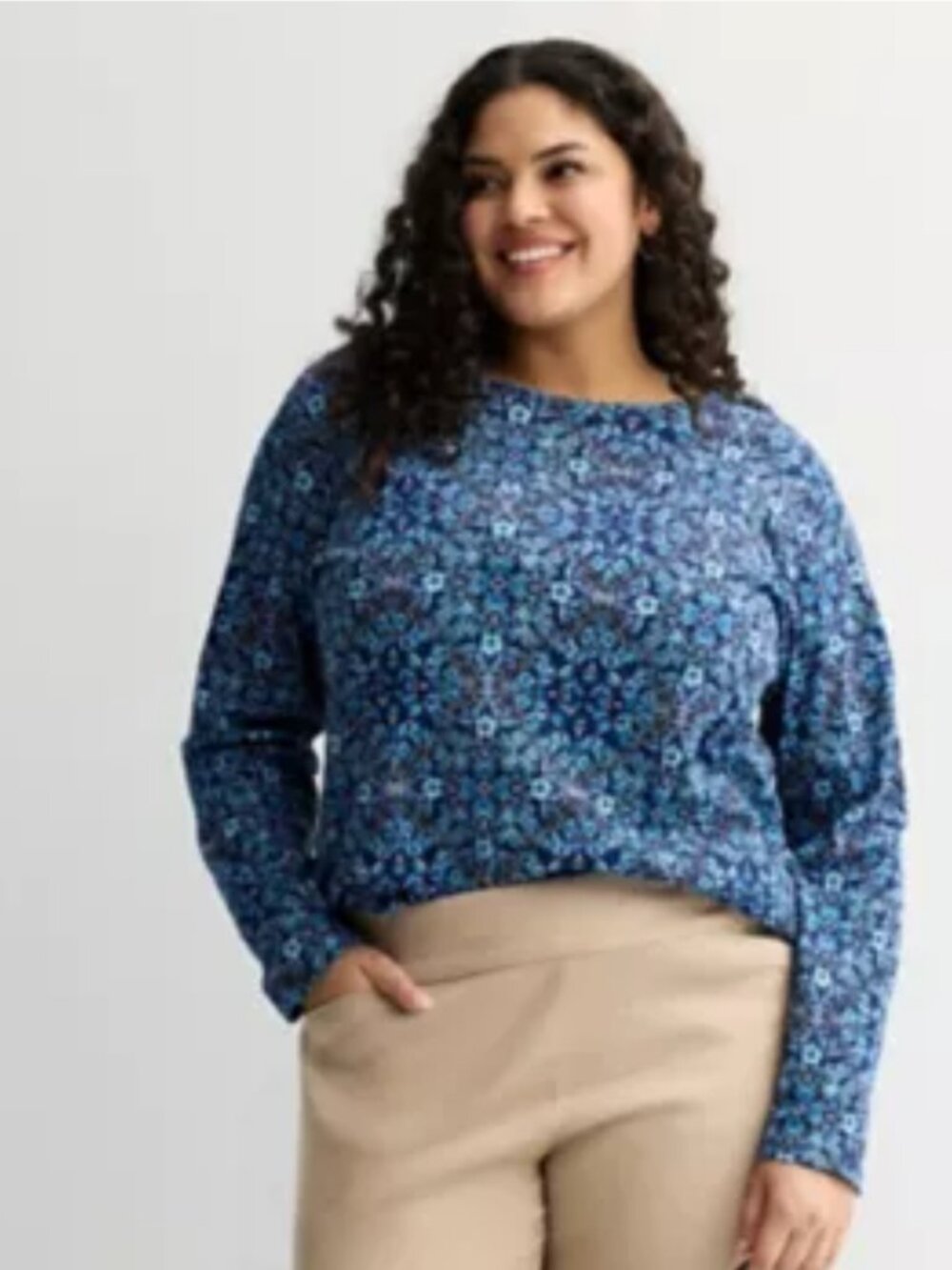 2x Navy Winter Tile Croft Barrow L/S Shirt Blue 20 22